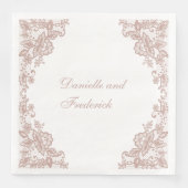 Dusty Rose Hochzeitspapiere Servietten (Vorderseite)