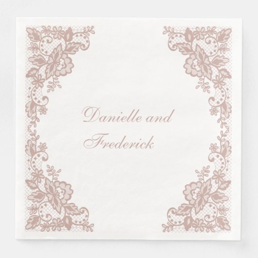 Dusty Rose Hochzeitspapiere Servietten (Vorderseite)