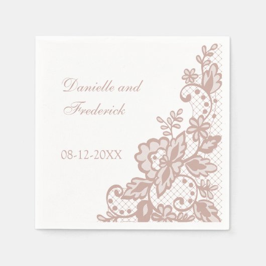 Dusty Rose Hochzeitspapiere Servietten (Vorderseite)