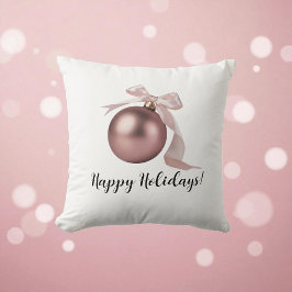 DUSTY ROSE HOLIDAY ORNAMENT THROW PILLOW KISSEN