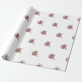 DUSTY ROSE HOLIDAY ORNAMENT WRAPPING PAPER GESCHENKPAPIER
