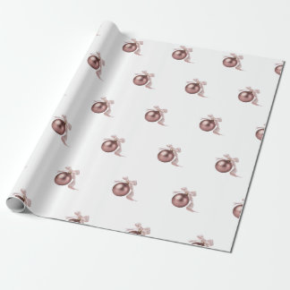 DUSTY ROSE HOLIDAY ORNAMENT WRAPPING PAPER GESCHENKPAPIER