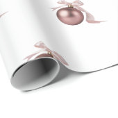 DUSTY ROSE HOLIDAY ORNAMENT WRAPPING PAPER GESCHENKPAPIER (Rolleneckpunkt)