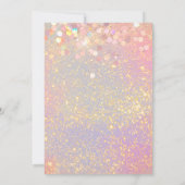 Dusty Rose Holographic Glitzer Elegante Wedding Einladung (Rückseite)
