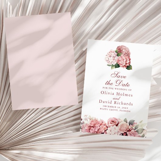 Dusty Rose Hortensien Save the Date