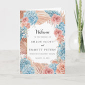 Dusty Rose Hydrangea Wedding Booklet Programm (Vorderseite)