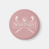 Dusty Rose Individuelle Name Golf Ball Clubs Magnet (Vorne)