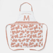Dusty-Rose-Individuelle Name und Monogramm-Kuh-Mus Schürze (Vorderseite)
