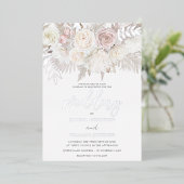 Dusty Rose & Ivory Boho Wedding Silver Folieneinladung (Stehend vorne)