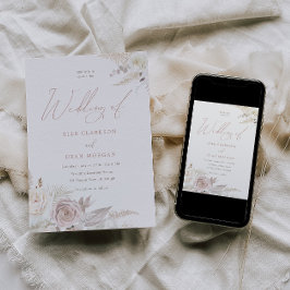 Dusty Rose & Ivory Elegante Hochzeit Einladung