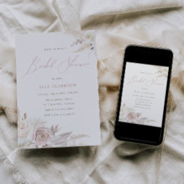 Dusty Rose & Ivory Elegantes Brautparty Einladung