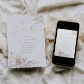 Dusty Rose & Ivory Elegantes Brautparty Einladung