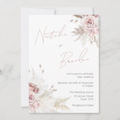 Dusty Rose & Ivory Modern Script Floral Wedding Einladung (Vorderseite)