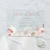 Dusty Rose & Ivory Save the Date Hochzeit Acryleinladungen