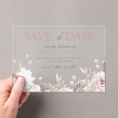 Dusty Rose & Ivory Save the Date Hochzeit Acryleinladungen (Insitu (Handheld))