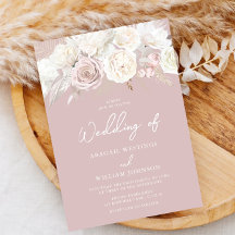 Dusty Rose & Ivory White Roses Wedding