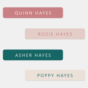 Dusty Rose Jade Name Etiketten