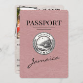Dusty Rose Jamaica Passport Save the Date (Vorne/Hinten)
