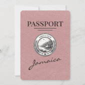 Dusty Rose Jamaica Passport Save the Date (Vorderseite)