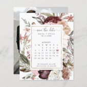Dusty-Rose-Kalender Save the Date (Vorne/Hinten)