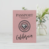 Dusty Rose Kalifornien Pass Save the Date (Stehend Vorderseite)