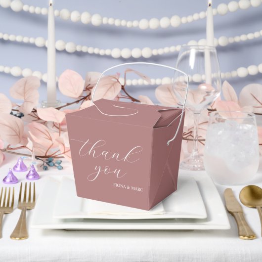 Dusty Rose Kalligrafie elegante Hochzeitsfavoriten Geschenkschachtel (Hochzeit)