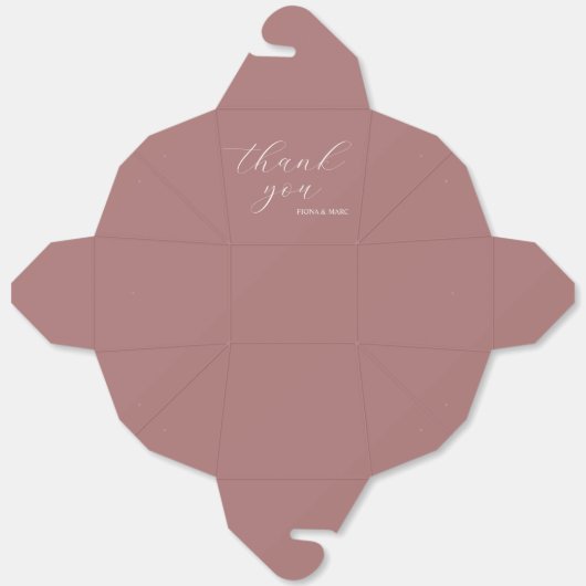 Dusty Rose Kalligrafie elegante Hochzeitsfavoriten Geschenkschachtel (Ungefaltet)