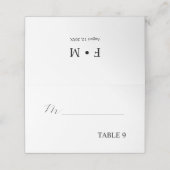 Dusty Rose Kalligrafie elegante Hochzeitssitz Platzkarte (Außenseite Aufgefaltet)