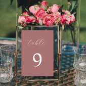 Dusty Rose Kalligrafie elegante Tischnummer