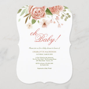 Dusty Rose Kinderdusche Einladung
