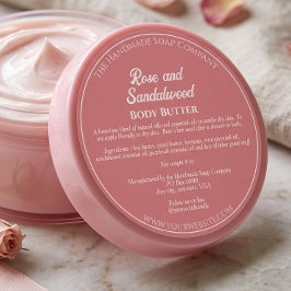 Dusty Rose Kosmetik JAR-Etikett mit Inhaltsstoffen Runder Aufkleber