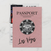 Dusty Rose Las Vegas Passport Save the Date (Vorne/Hinten)