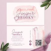 Dusty Rose Lavender Social Media QR Code Glitzer Visitenkarte