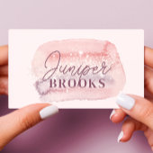 Dusty Rose Lavender Social Media QR Code Glitzer Visitenkarte