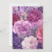 Dusty Rose, Lavender und Silver Floral Wedding Einladung (Rückseite)