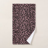 Dusty Rose Leopard Pattern Badhandtuch Set (Handtuch)