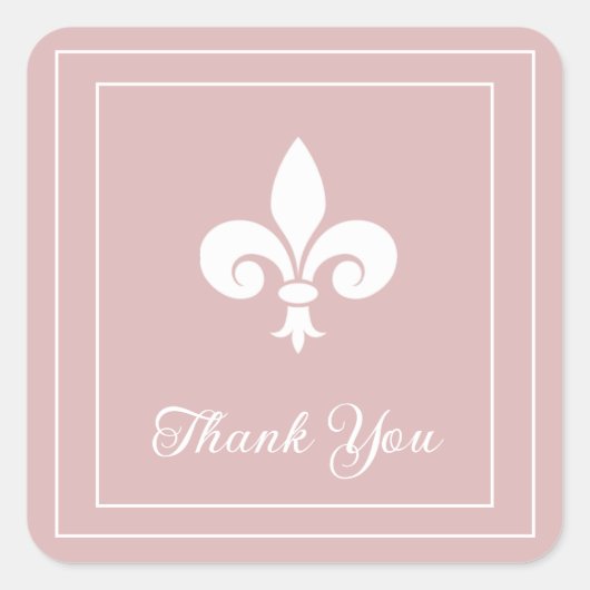 Dusty Rose Lilie Danke Stickers (Vorderseite)