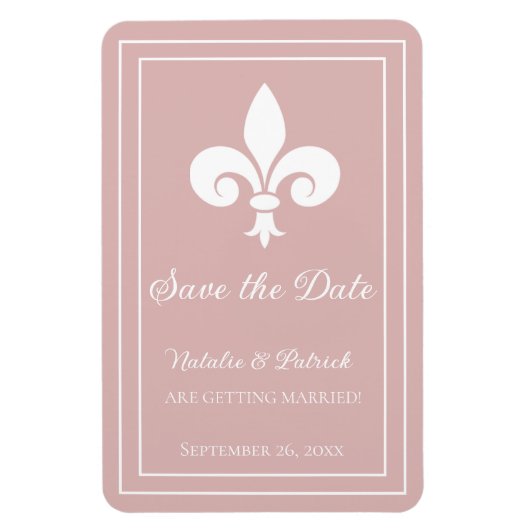 Dusty-Rose-Lilie Speichern des Datumsfelds Magnet (Vertikal)