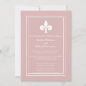 Dusty Rose Lilie Wedding Einladung (Vorderseite)