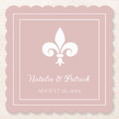 Dusty Rose Lilie Wedding Paper Untersetzer (Vorderseite)