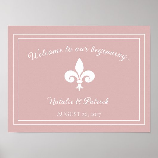 Dusty Rose Lilie Wedding Poster (Vorne)