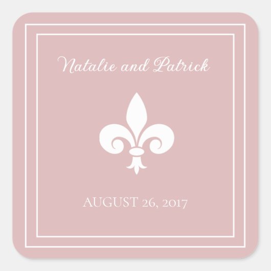 Dusty Rose Lilie Wedding Stickers (Vorderseite)