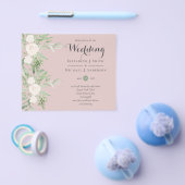Dusty Rose Magnolia Sage Floral LOW BUDGET WEDING Flyer (Einzeln)