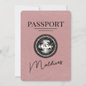 Dusty Rose Maldives Passport Save the Date (Vorderseite)