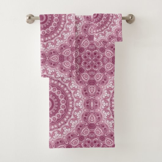Dusty Rose Mandala Pattern Design Badhandtuch Set (Insitu)