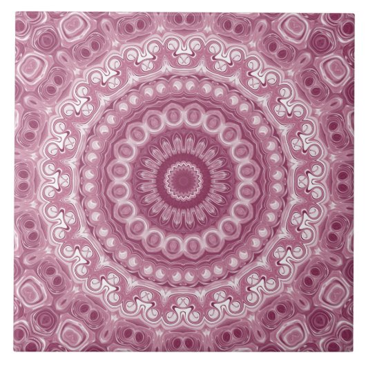 Dusty Rose Mandala Pattern Design Fliese (Vorderseite)