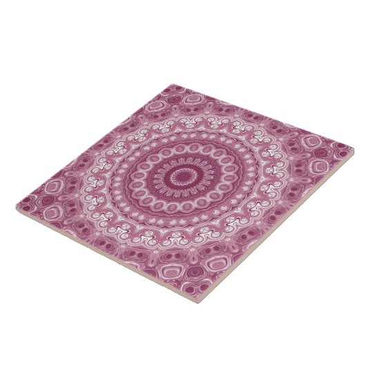 Dusty Rose Mandala Pattern Design Fliese (Seite)