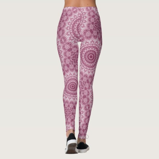 Dusty Rose Mandala Pattern Design Leggings (Rückseite)