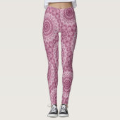 Dusty Rose Mandala Pattern Design Leggings (Vorderseite)