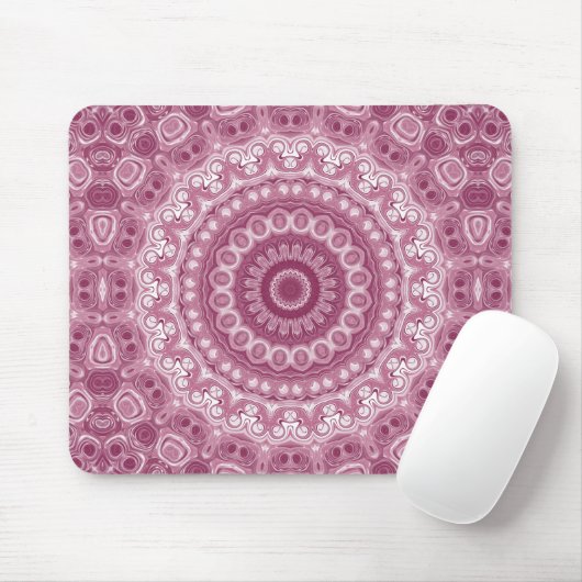Dusty Rose Mandala Pattern Design Mousepad (Mit Mouse)